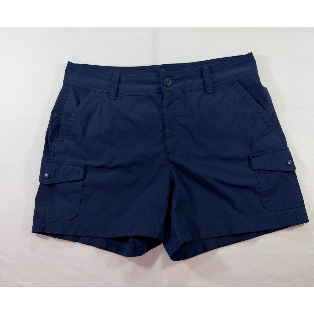 Eddie Bauer Womens Navy Blue Cargo Hiking Shorts Size 12 Performance Outdoor